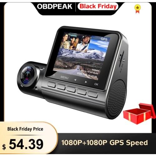 OBDPEAK M70 Pro Smart Dash Car DVR DashCam Dual FHD 1080P GPS Track Mini Auto Car DVR Video Camera Night Vision 24H Park Monitor
