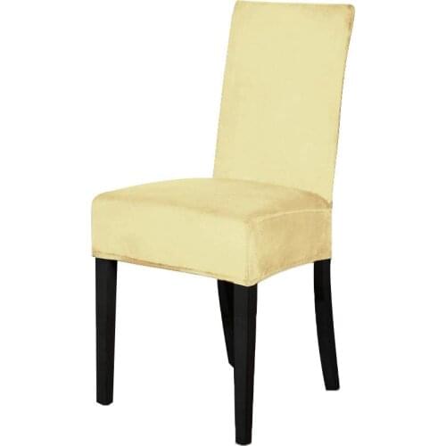 Solid Color Elastic Winter Velvet Chair Cover Seat Slipcover Decor Protector