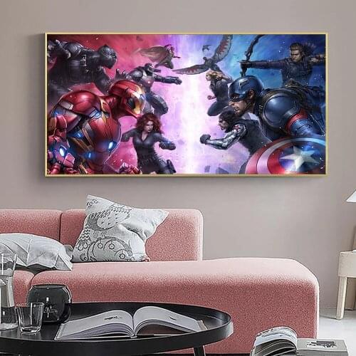 Marvel Poster Superhero Avengers Comics Canvas Print Painting Modern Wall Art Childs Room Iron Man Bedroom Picture Decorative