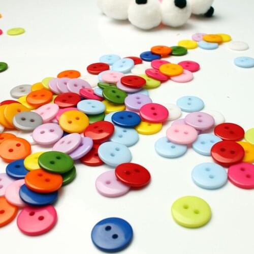 100pcs Colorful Mixed 2 Hole Resin Mini Buttons Sewing Decor Card Making DIY Scrapbooking Kids Garment Dolls Sewing Accessories