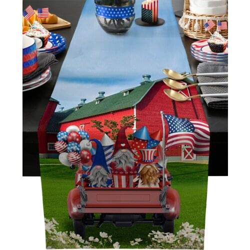 Farm Barn Truck Daisy Gnome Table Runner Home Kitchen Dining Table Decor Tablecloth and Placemats Wedding Table Decor