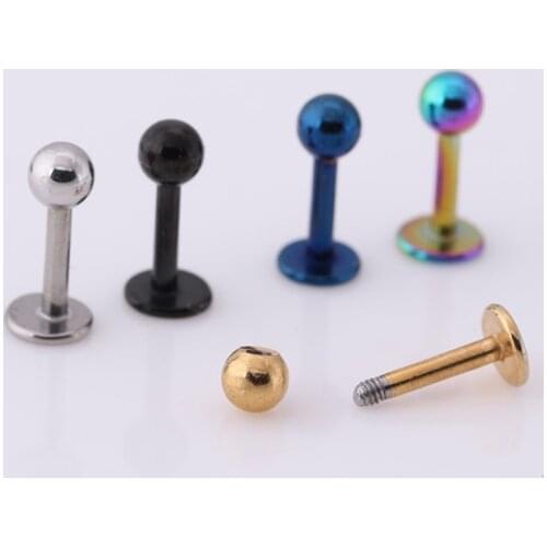 5pcs Titanium Steel Stud Earring Punk Rod Flat T-Type Screws Small Earrings Male Ear Bone Nail Lip Piercing Jewelry