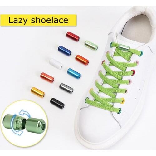 1Pair Elastic capsules Buckle Shoelaces No tie Shoelaces Flats Kids Adult Sneakers Shoelace Quick Lazy Laces 17 Color Strings