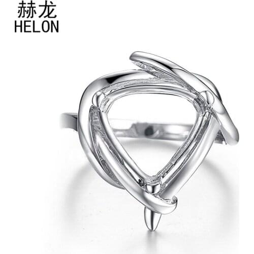 Special Gift Prong Setting Pear / Heart / Trillion Cut 10x11mm Fine Ring 925 Sterling Silver Semi Mount Jewelry Ring Women