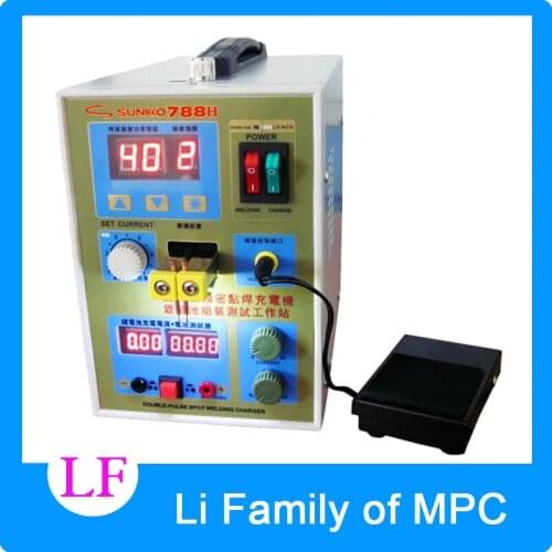 SUNKKO 788H Double-fulse Micro-computer Spot Welding Charger Lithium Battery Assembly Testing Stations + 3mm 1KG Nickel Sheet