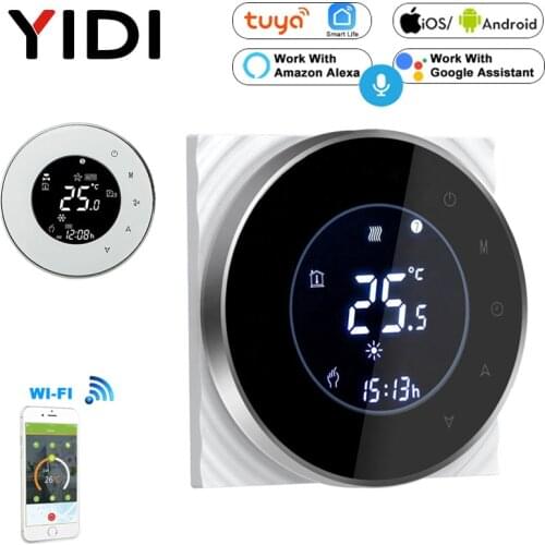 WIFI Smart Touch Thermostat LCD Screen Water Heating Electirc Floor Heating Water Gas Boiler Temperature Controller Alexa Tuya