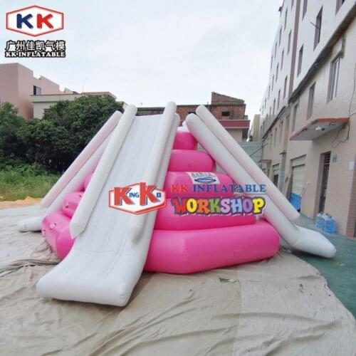 Fun Equipments Water Sport Inflatable Floating Water Park Climbing Island Slide For Inflatable Aqua Park