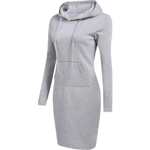 2021 Women Long Hoodies Sweatshirt Coat Casual Solid Color Hooded Sweatshirts Coat Long Sleeve Outerwear Pullover