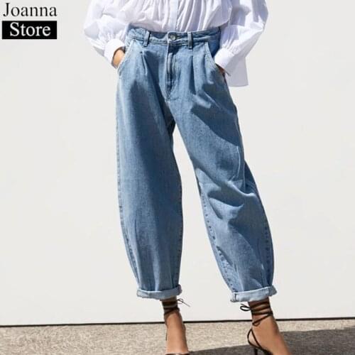 Autumn New Women Long Loose Denim pants High Waist Oversize Radish Jeans Ladies Winter Casual Wild Plus Size Blue Denim Overalls