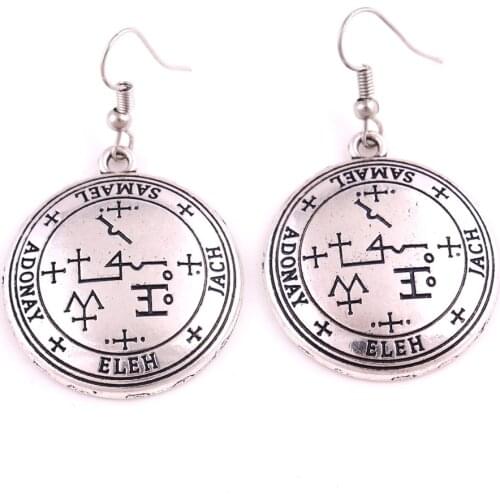 Solomon Viking Style Jewelry Earrings Archagnel SAMAEL Religious Amulet Talisman Offer Dropshipping earring