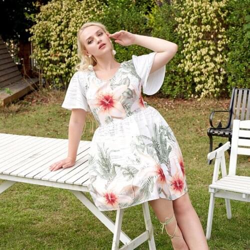 Xl-4xl Summer WomenS Dress 2021 Floral Print Dress Long Vintage Maxi Party Beach Women Dresses Light Prom Large Plus Size Curv