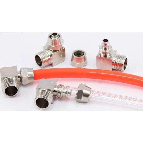 1pcPL4 6 8 10 12mm Pipe Tube to M5 M6 1/8 1/4 3/8 1/2 trachea Brass Pneumatic Air Pipe Quick Twisting Joint PL Right Angle Elbow