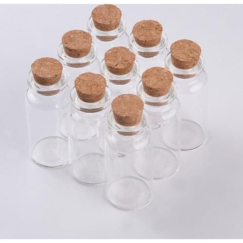 100 pcs 24x52x12.5 mm Clear Transparent Empty Glass Bottles With Corks DIY 13ml Small Decorative Glass Jars Containers