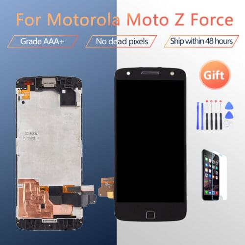 5.5" Original LCD+Frame For Motorola Moto Z Force Display Touch Screen Digitizer Replacement For Z Force AMOLED LCD Burn-Shadow