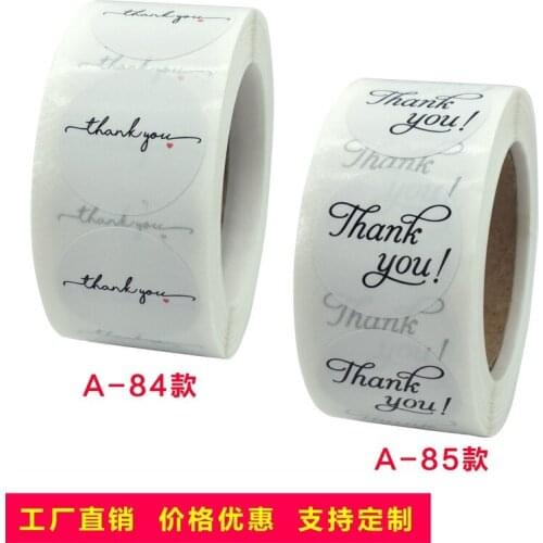 500pcs/lot 25mm Round Gift Thank You Adhesive Stickers for Cake Package White Thank You Self-adhesive Sticker Paper Label