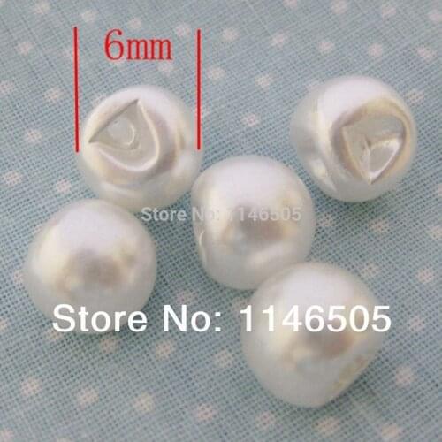 500pcs White Pearl Button Bulk 6mm Round White loose Button Craft Buttons Bulk Scrapbooking Products Handmade Accessories