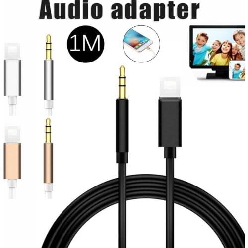 1M For all Ios Syetem Lightning to 3.5mm Audio Adapter Male AUX Headphone Cable Car Converter for iphone 12 7 8 XR XS 11 Pro