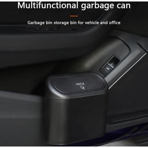 Car Trash Can Bin Hanging Vehicle Garbage Dust Case Storage Box for Auto Interior Accessories Plastic Pressing Type Waste kit