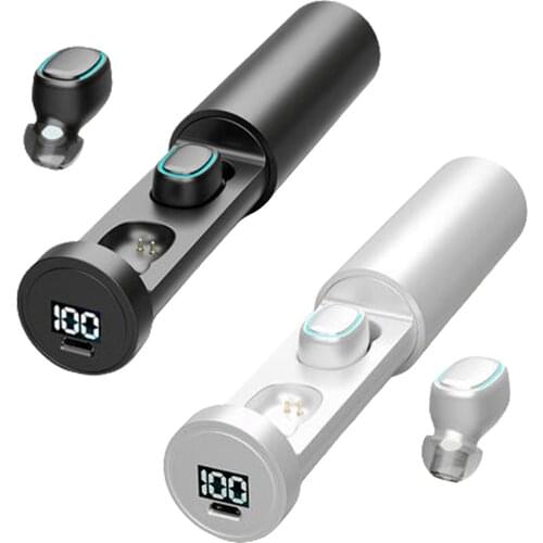 TWS-202 New Stick Style Hexagonal TWS Wireless Bluetooth Headset Headphone Durable Waterproof Earphone Magnetic Charging