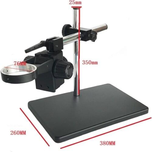Big Size Heavy Duty Adjustable Boom Large Stereo Arm Table Stand 76mm Ring Holder For Lab Industrial Microscope Camera