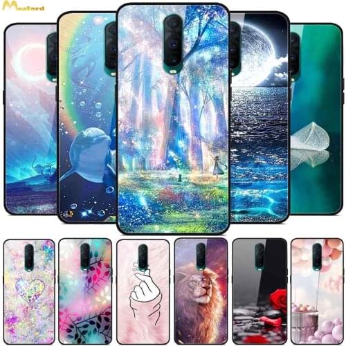 Tempered Glass Case For OPPO RX17 Pro Cases Rose Flowers Cats Lion Phone Case For OPPO RX17 Neo Cover R17 Pro K1 RX 17 Neo Coque