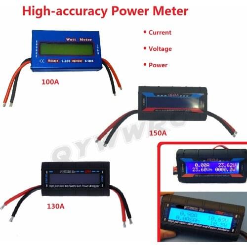 Digital Wattmeter High-accuracy Power Meter DC 60V 100A 130A 150A RC Watt Meter Checker Balance Voltage Battery Power Analyzer