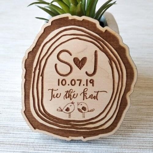 Custom Wooden Save the Date Magnets Birds Wedding Custom Wedding Fridge Magnets