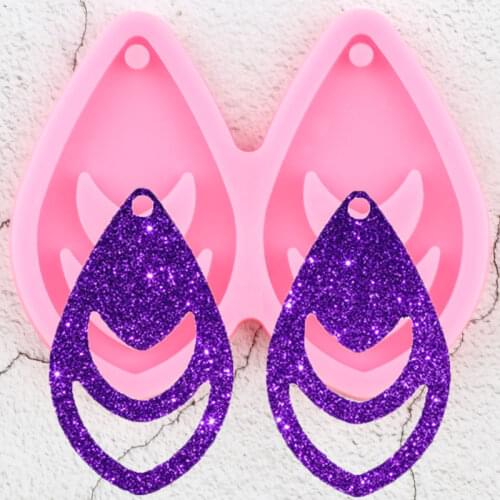 L/M/S Tassel Tear Drop Hoop Earrings DIY Epoxy Silicone Molds Fashion Jewelry Resin Craft Mould Keychain Pendant Necklace Mould