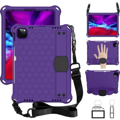 Lightweight Soft EVA Case for iPad 10.9 (Air 4th Gen) Kids Safe Shockproof Cover with Shoulder Strap for iPad Air 4 +Pen