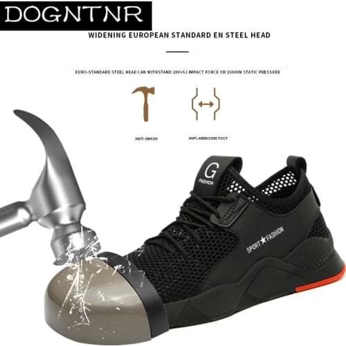 2020 Steel Head Men And Women Safety Boots Outdoor Leisure Breathable Ladies Sports Shoes Anti-puncture Fashion Mens Work Shoes
