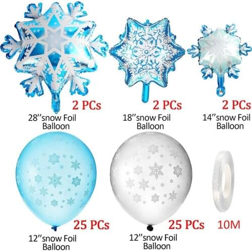 Winter Theme Balloons Set Snowflakes Balloons Birthday Christmas Party Decoration PAK55