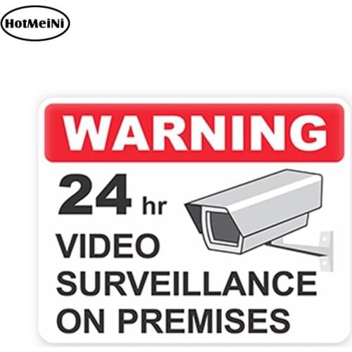 HotMeiNi 13cm x 12cm Car Sticker 24hr Video Surveillance Security Sticker Outdoor Durable Business Sign Waterproof Car Styling