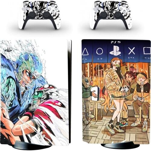 Anime Cartoon PS5 Standard Disc Edition Skin Sticker Decal Cover for PlayStation 5 Console and Controllers PS5 Disk Skin Sticker