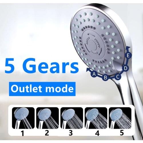 Bathroom Shower Head Adjustable 5 Outlet Mode Handheld Boost Water Saving Large Nozzle Bathroom Accessories Fast Delivery