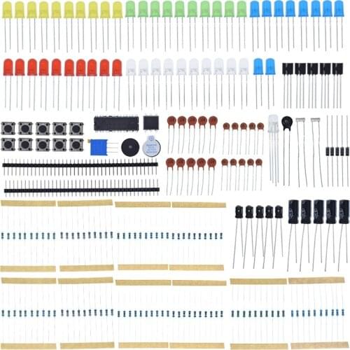 New Electronics Components Basic Starter Kit for Arduino UNO MEGA2560 Raspberry Pi with LED Buzzer Capacitor Resistor