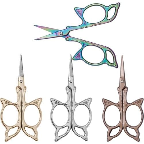 LMDZ 1 PC Retro Scissors Embroidery Scissors Butterfly Scissors Gold-Plated Thread Stainless Steel Scissors Tailors Accessories