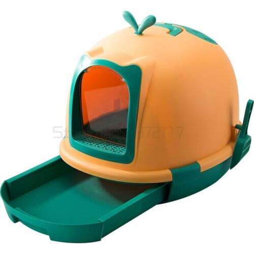 Large size fully enclosed cat litter basin anti splash cat toilet excrement basin semi enclosed cleaning pet products