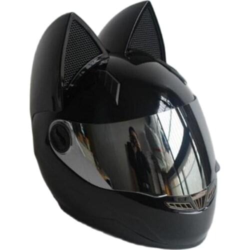 Motorcycle Helmet Women Personality Capacete Fashion Motorbike Helmet Full Face Black Helmet
