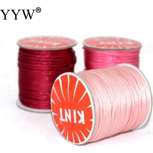 60m/PC 1.5mm Polyester Cord 24 Colors Black Chinese Satin Silk Knot Macrame Cord Beads European Braided Wire 2018 Jewelry Thread