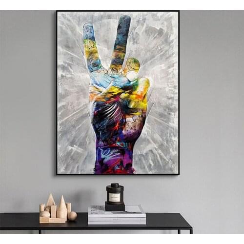 Modern Finger Abstract Canvas Painting Contemporary Art Poster Print Street Wall Art Picture for Living Room Home Decor