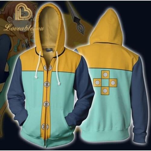 2020 New Seven Deadly Sins Series 3D Printing Sweater Casual Cardigan Hoodie Cosplay Fall and Winter Hoodie Tops