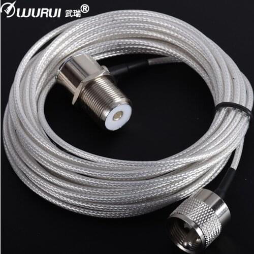 Teflon Antenna Cable 5m/16.4ft Low Loss Extension Coaxial Feeder Cable Connector PL259 for Baofeng TYT QYT KT7900D Mobile Radio