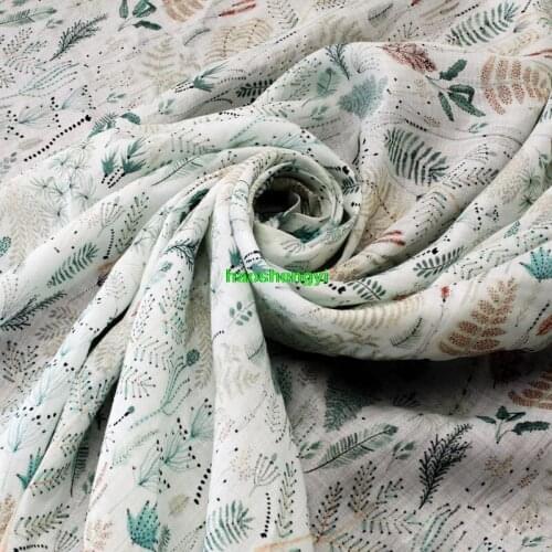 High quality original light color coefficient code printing ramie garment fabric