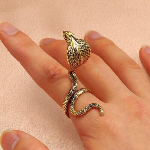 Vintage Metallic Snake-shape Rings For Women Men Daily Wearable Versatile Jewelry Delicate Girl Accessories For Party