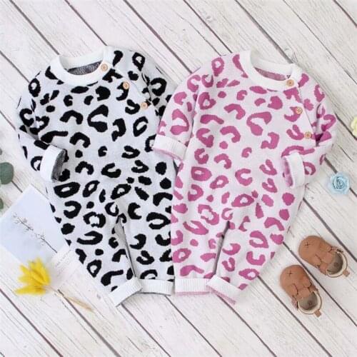 Knitted Baby Romper Newborn Baby Clothes Autumn Winter Leopard Baby Girl Romper Cotton Baby Jumpsuit Infant Baby Boys Romper