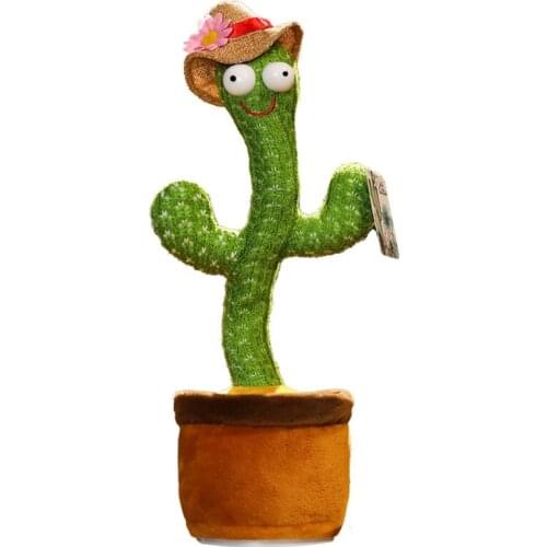 Funny 32cm Electric Dancing Plant Cactus Plush Stuffed Toy with Music for Kids Children Gifts Home Office Decoration