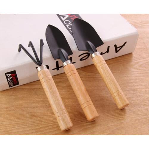 1/3Pcs Mini Shovel Rake Set Shovel for Plants Bonsai Tools Garden Mini Hand Tools Miniature Planting Set Wooden Handle Spade