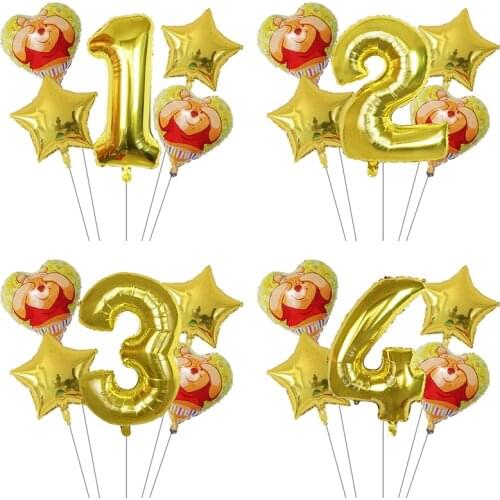 1set princess Winnie Bear Foil Balloon Happy birthday decorations the poohs air balloon wedding decoration Children classic toys