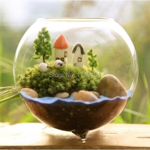 1PC New Round Mordern Crystal Wedding Home Decoration 1 Hole Artificial Flower Glass Vase Clear decorativos G167