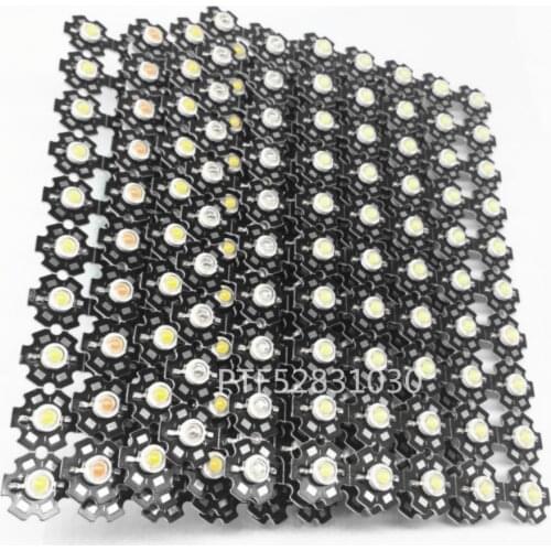 10pcs High Power 1W 3W Cool / Warm White 3500K 6500K 15000K 20000k 30000k LED Bulb Chip Crystal Diodes Light With 20mm AL Star